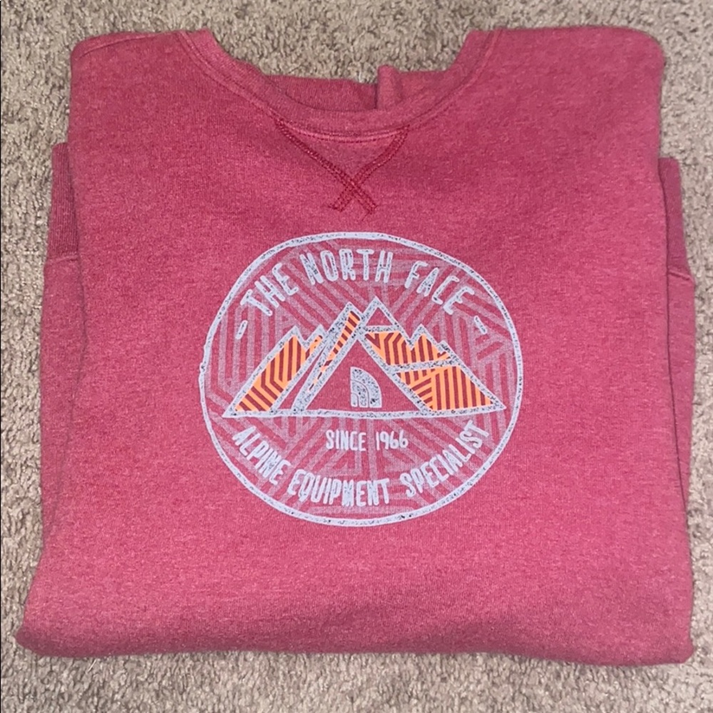 Red North Face Crew Neck